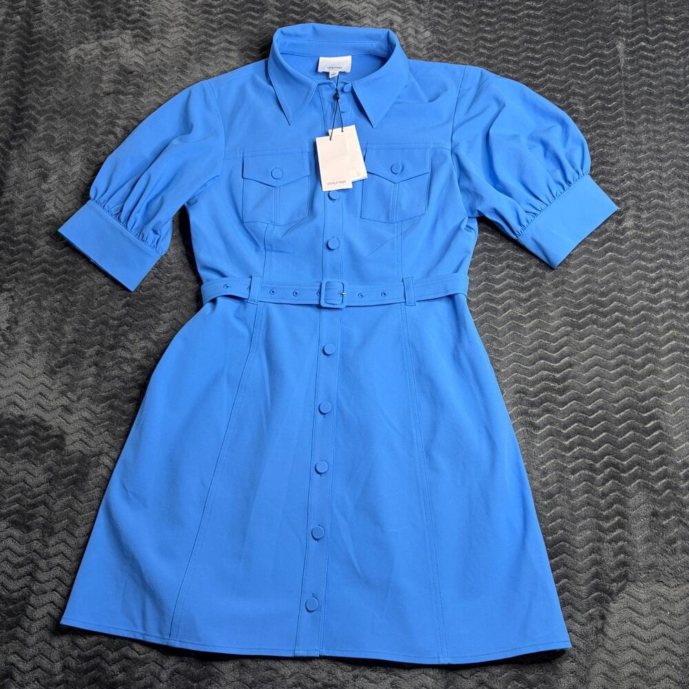 Cinq à Sept Women's zillah shirt dress cobalt wave size 8 NWT